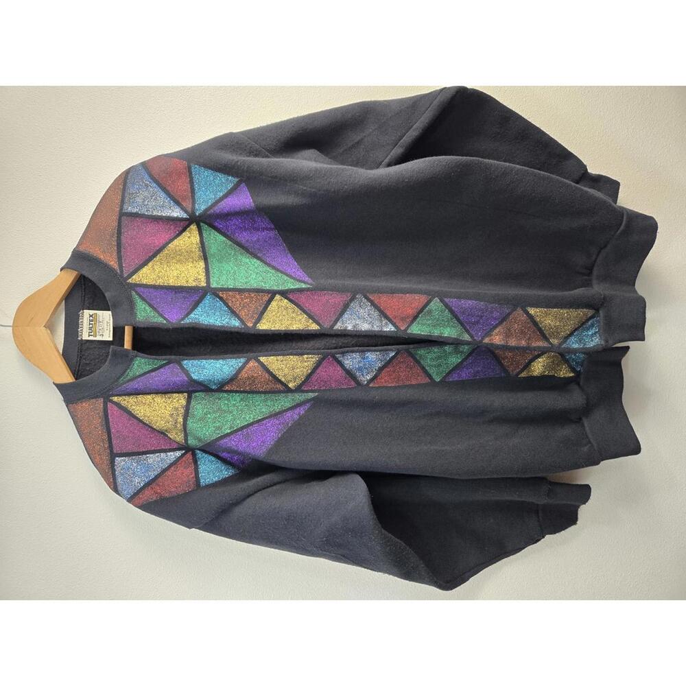 Fab 80s 90s glitter XL Vintage TUL TEX Sparkly Sweatshirt